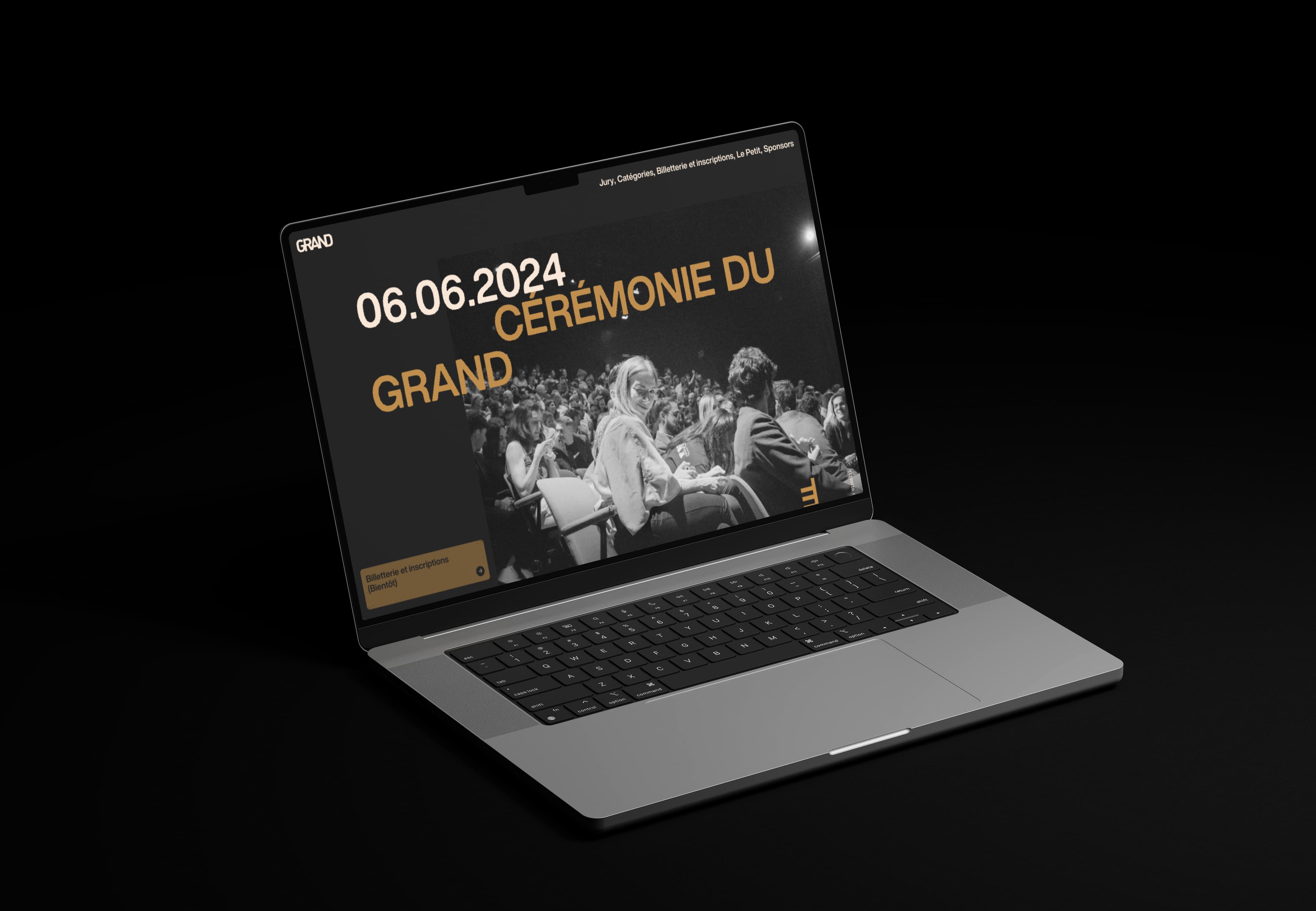 Homepage of associationgrand.ch on an MacBook